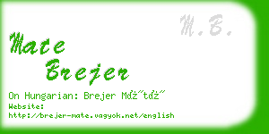 mate brejer business card